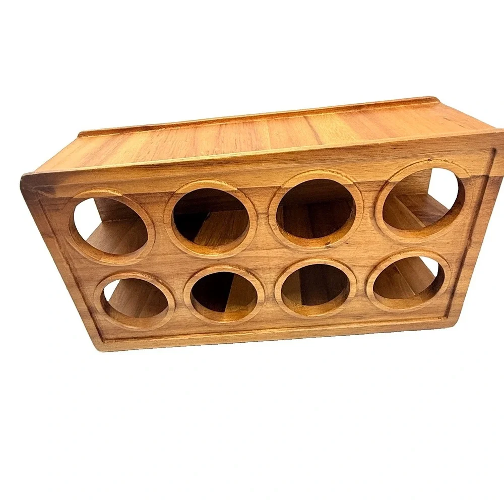 Mini MCM Arcadia Wood 6 Slot Spice Rack Organizer Minimalist Kitchen Shelf